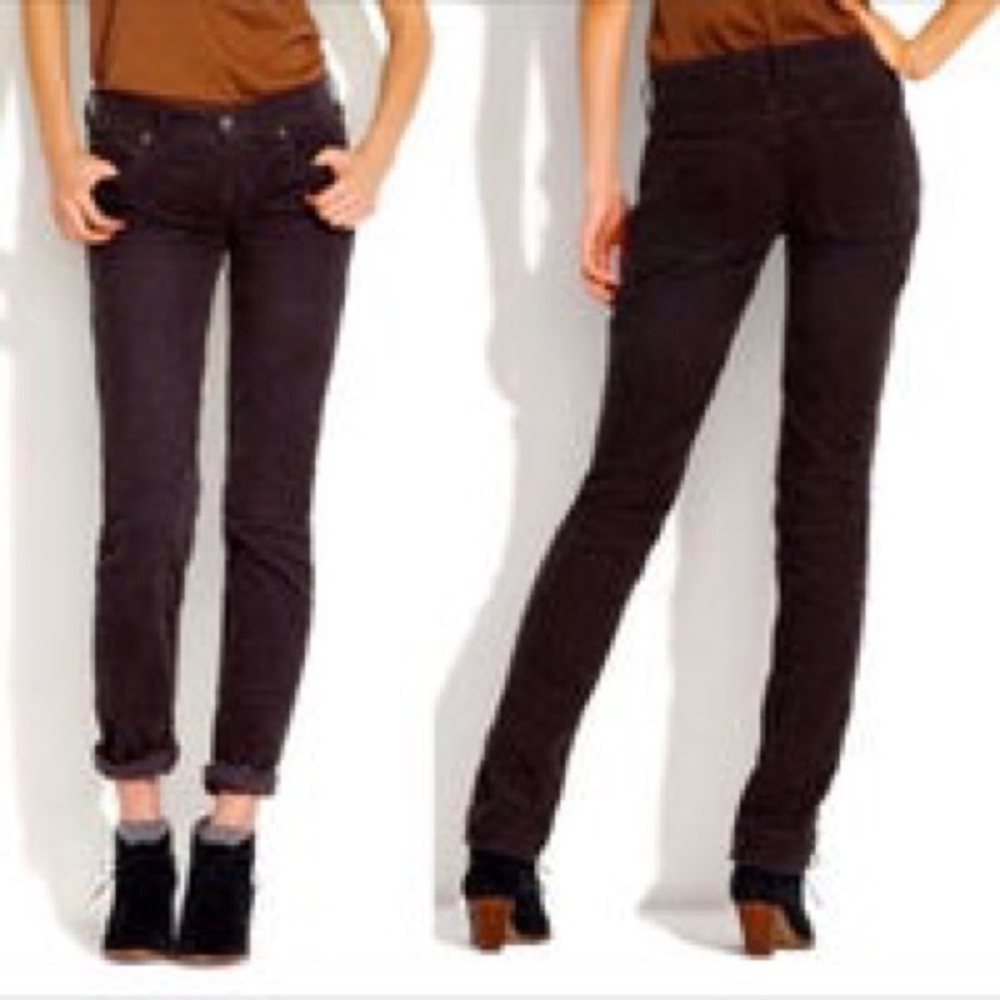 Madewell Burgundy Rail Straight Corduroys